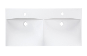 DOUBLE BOWL SOLID SURACE BATHROOM BASIN